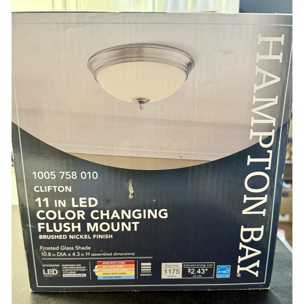 Luis 11 in. Light Brushed Nickel Adjustable CCT Integrated LED Ceiling Flush
